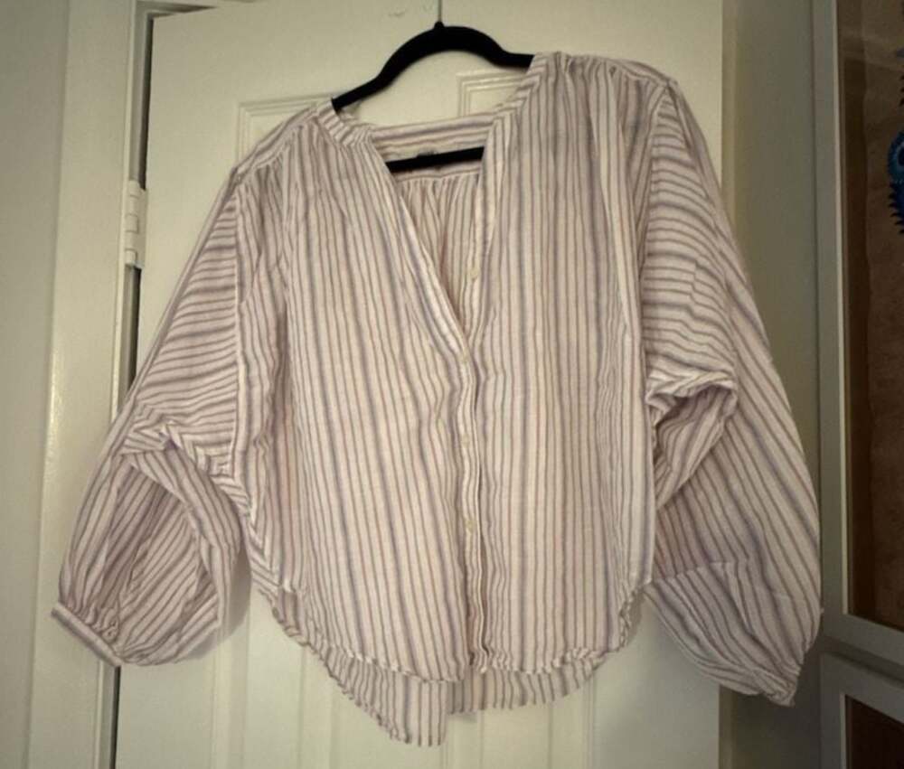 LOFT Striped Button Down Blouse Size XS
